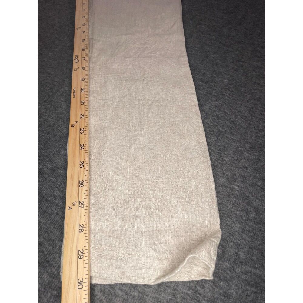 Perry Ellis Size 29(31) 100% Linen Flat Front Dress Pants Button Fly Cream Beach - Picture 10 of 11